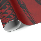Crimson & Black Skeletons Anatomie Cadeaupapier (Rol Hoek)