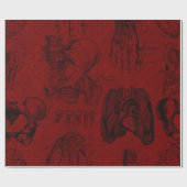 Crimson & Black Skeletons Anatomie Cadeaupapier (Vlak)