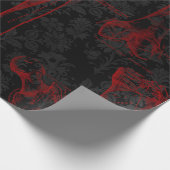 Crimson & Black Skeletons Anatomie Cadeaupapier (Hoek)
