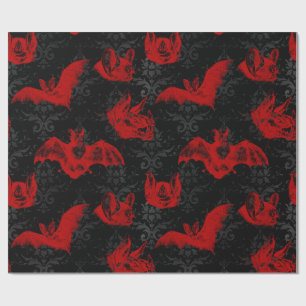 Crimson & Black Vampyre Bats Cadeaupapier