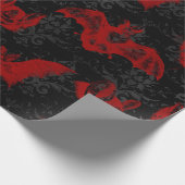 Crimson & Black Vampyre Bats Cadeaupapier (Hoek)