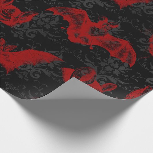 Crimson & Black Vampyre Bats Cadeaupapier (Hoek)