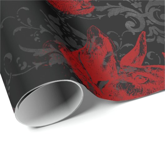 Crimson & Black Vampyre Bats Cadeaupapier (Rol Hoek)