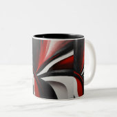 Crimson Bliss: Een duet in rood en wit" Tweekleurige Koffiemok (Voorkant rechts)