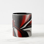 Crimson Bliss: Een duet in rood en wit" Tweekleurige Koffiemok (Center)