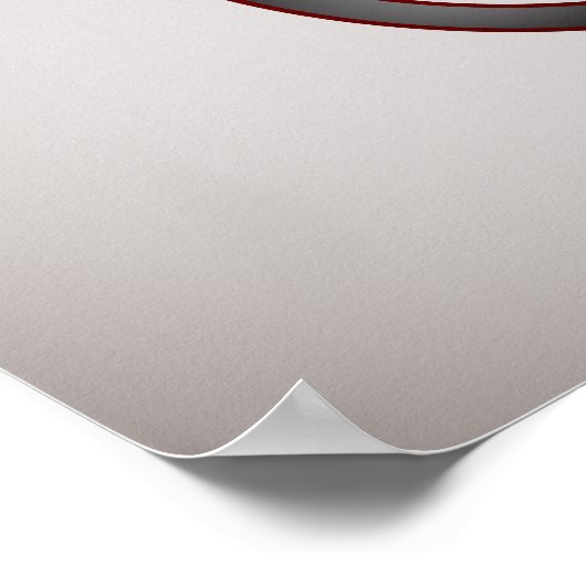 Crimson Bloom: Abstracte bloem met rood en zwart Poster (Hoek)