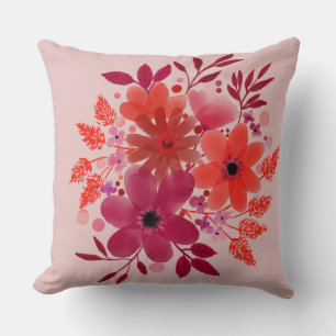 Crimson Bloom Boeket Kussen