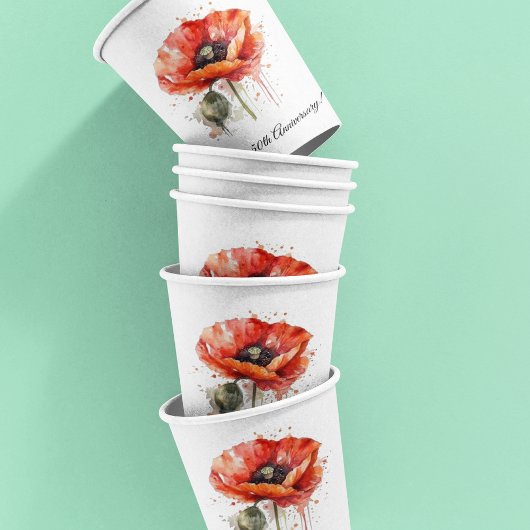 Crimson Bloom, custom Papieren Bekers