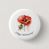 Crimson Bloom, custom Ronde Button 3,2 Cm (Voorkant)