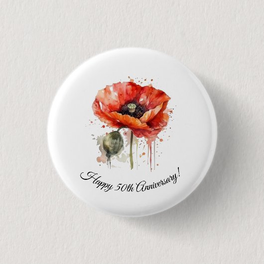 Crimson Bloom, custom Ronde Button 3,2 Cm (Voorkant)