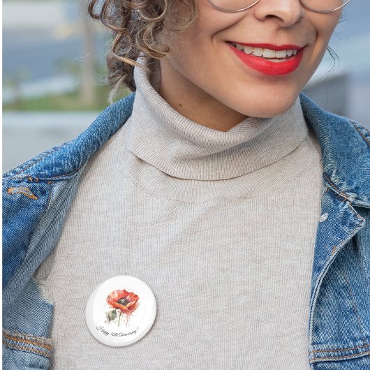 Crimson Bloom, custom Ronde Button 3,2 Cm