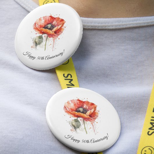 Crimson Bloom, custom Ronde Button 3,2 Cm