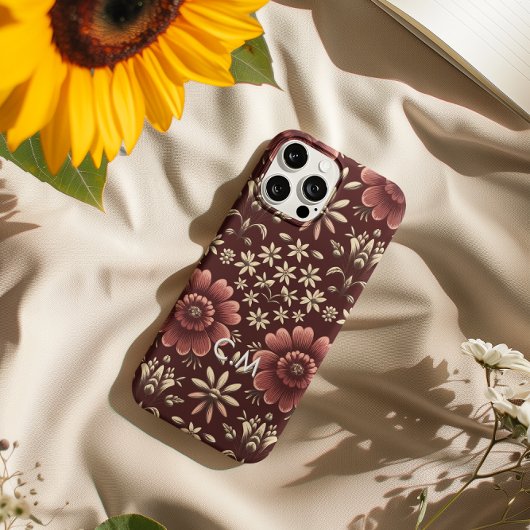 Crimson Bloom Elegance iPhone Hoesje