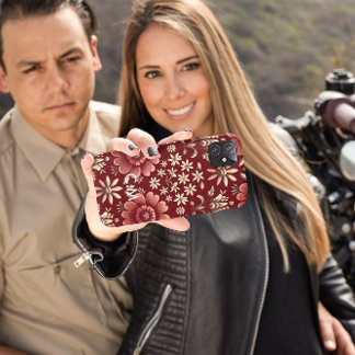 Crimson Bloom Elegantie iPhone 15 Pro Case