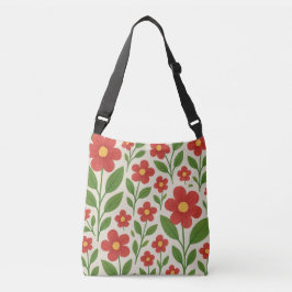 Crimson Bloom Garden Canvas tas