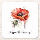 Crimson Bloom, op maat Kartonnen Onderzetters (Voorkant)