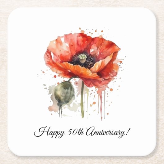 Crimson Bloom, op maat Kartonnen Onderzetters (Voorkant)