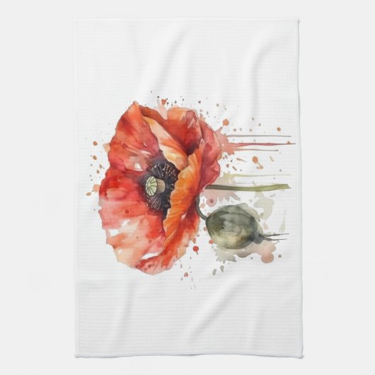 Crimson Bloom Theedoek (Verticaal)