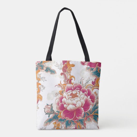 Crimson Bloom Tote Bag (Achterkant)