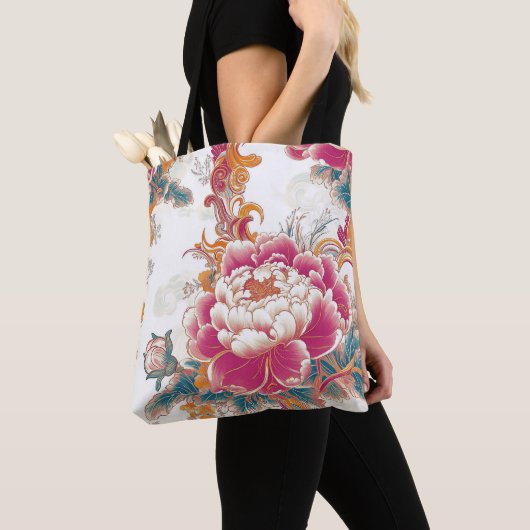 Crimson Bloom Tote Bag (Dichtbij)
