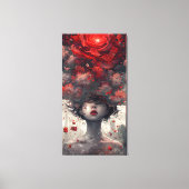 Crimson Blossom Surreal Art Poster Canvas Afdruk (Voorkant)