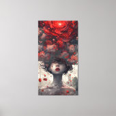 Crimson Blossom Surreal Art Poster Canvas Afdruk (Voorkant)
