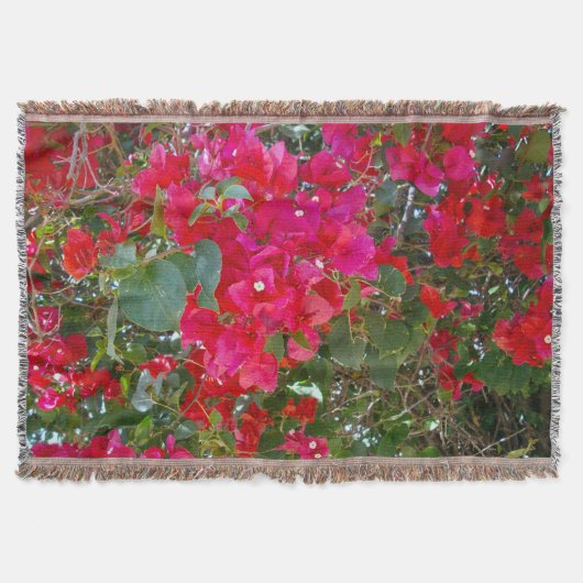 Crimson Blossoms: Dans van de rode bougainvilleas Deken (Voorkant)