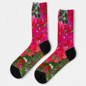Crimson Blossoms: Dans van de rode bougainvilleas Sokken (Links)