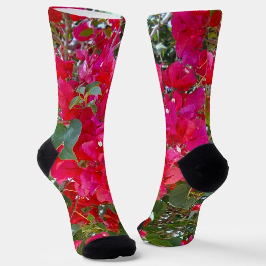 Crimson Blossoms: Dans van de rode bougainvilleas Sokken (Gebogen)
