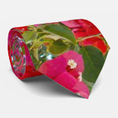 Crimson Blossoms: Dans van de rode bougainvilleas Stropdas (Opgerold)