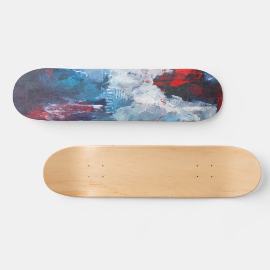 Crimson Blue Vapor Abstract Skateboard (Horizontaal)