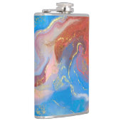 Crimson, Blush, Blue and Gold Marked Alcohol Ink Heupfles (Rechts)