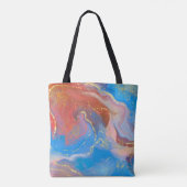 Crimson, Blush, Blue and Gold Marked Alcohol Ink Tote Bag (Achterkant)