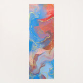 Crimson, Blush, Blue and Gold Marked Alcohol Ink Yogamat (Achterkant)