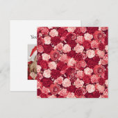 Crimson & Blush Naadloos Rozenpatroon Kaart (Voorkant / Achterkant)