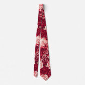 Crimson & Blush Naadloos Rozenpatroon Stropdas (Achterkant)