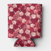 Crimson & Blush Seamless Rose Pattern Blikjeskoeler (Voorkant)