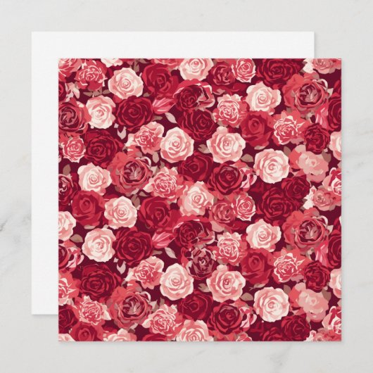 Crimson & Blush Seamless Rose Pattern Kaart (Voorkant / Achterkant)