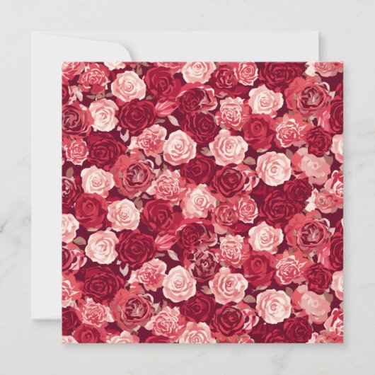 Crimson & Blush Seamless Rose Pattern Kaart (Voorkant)