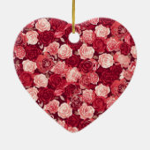 Crimson & Blush Seamless Rose Pattern Keramisch Ornament (Achterkant)