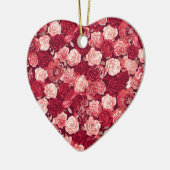 Crimson & Blush Seamless Rose Pattern Keramisch Ornament (Links)