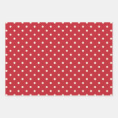 Crimson Bold Rood en Witte Polka Dots Patroon Inpakpapier Vel (Voorkant 3)