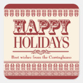 Crimson  Borders Vakantie Sticker (Voorkant)