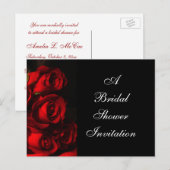 "Crimson Bouquet" [a] - Uitnodiging voor bruidsdou Briefkaart (Voorkant / Achterkant)