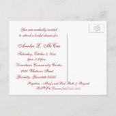 "Crimson Bouquet" [a] - Uitnodiging voor bruidsdou Briefkaart (Achterkant)