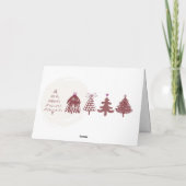 Crimson: Bow & Trees Doodles Holiday Gevouwen Kaar Kaart (Achterkant)