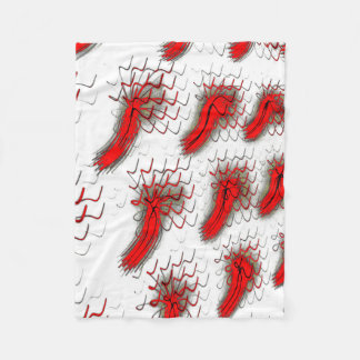 Crimson Brushwave Fleece Blanket Deken