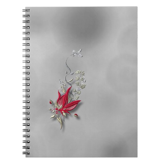Crimson Butterfly Bloom Spiraal notebook Notitieboek (Voorkant)