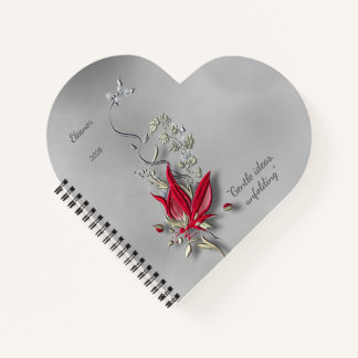 	Crimson Butterfly Bloom spiral notebook  Notitieboek