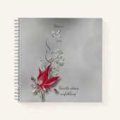 	Crimson Butterfly Bloom spiral notebook  Notitieboek (Voorkant)